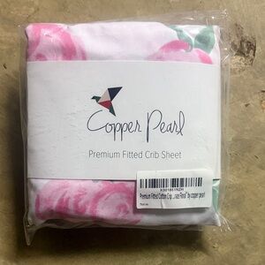 Copper Pearl Premium Fitted Crib Sheet - Pink and Green